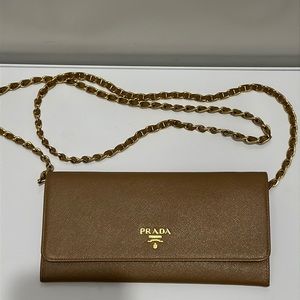 Prada Saffiano Leather Wallet on Chain